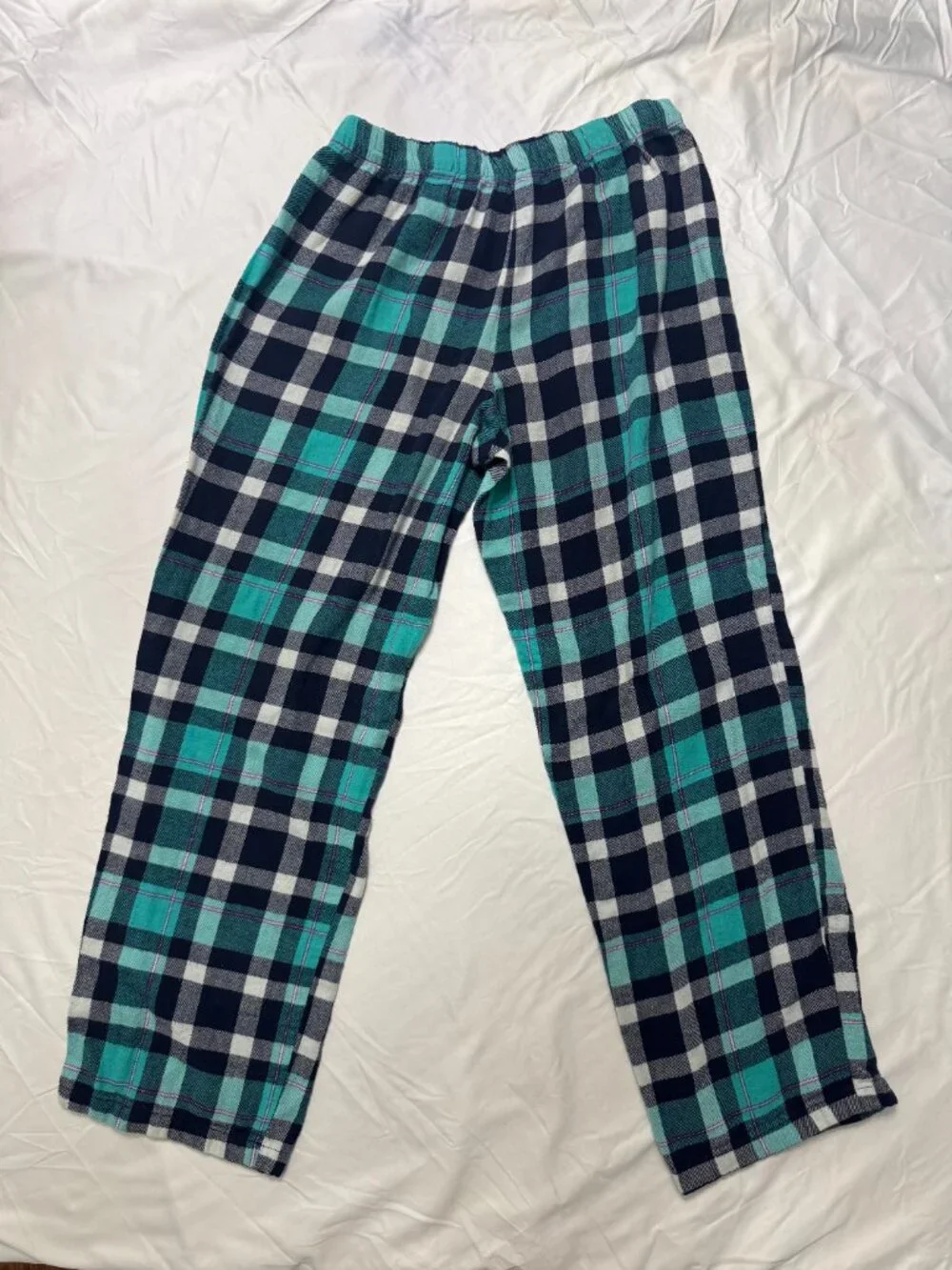 Sonoma Navy Teal Plaid Pajama Pants Women's PXS
